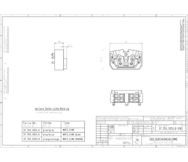 Wieland WKF2,5/MD Feed-Through Terminal Block - Image 3