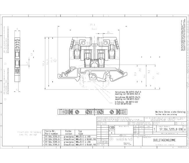 Wieland WK 4/D E U/V0 Multi-Tier Terminal Block - Image 2