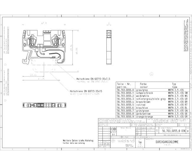 Wieland WKFN 2.5/35 BLAU Feed-Through Terminal Block - Image 3