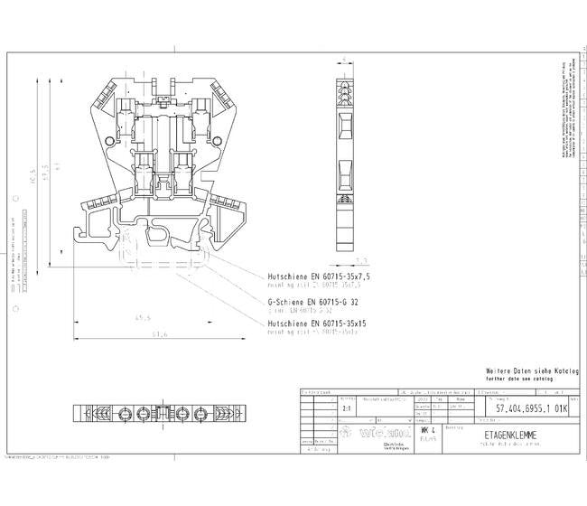Wieland Multi-Tier Terminal Block - V0 Rated, 32A, 400V - Image 2