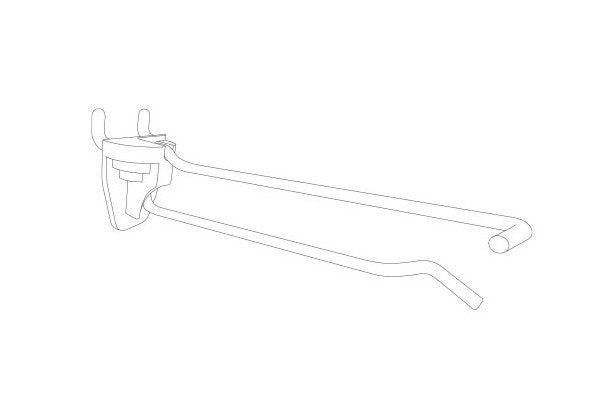 Speedy-Back Metal Peg Hook with Scan Hook - 6" Stem Length, Gray - Image 2