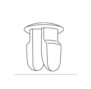 Perf Shelf Dart Clip - Plastic Push-In Fastener - Image 2