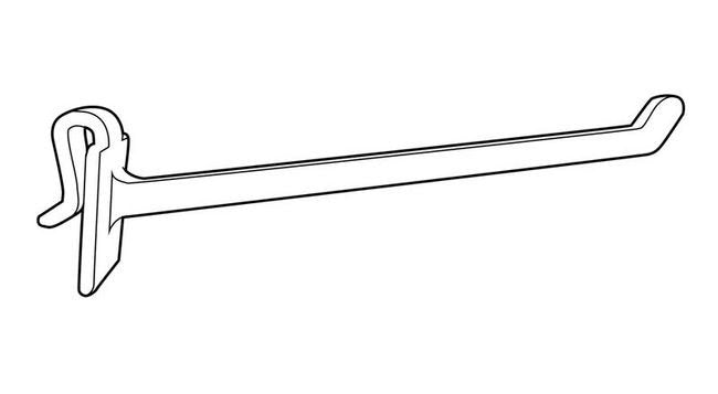 5" Stem Length Corrugated / Wire Combo Display Hook - White Glass Filled Nylon - Image 2