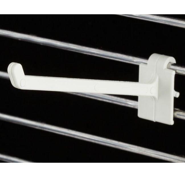 5" Stem Length Corrugated / Wire Combo Display Hook - White Glass Filled Nylon - Image 3