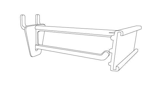 4" Stem Pegboard/Slatwall Display Hook - White, Plastic, C Channel - Image 2