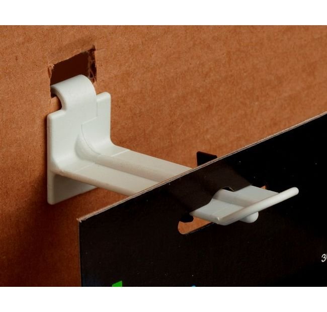 2" Stem Length Butterfly Corrugated/Wire Combo Display Hook - Glass Filled Nylon - Image 1