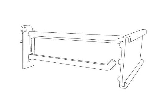 4" Stem Length Corrugated/Wire Combo Display Hook With "C" Channel - Glass Filled Nylon, White - Image 2