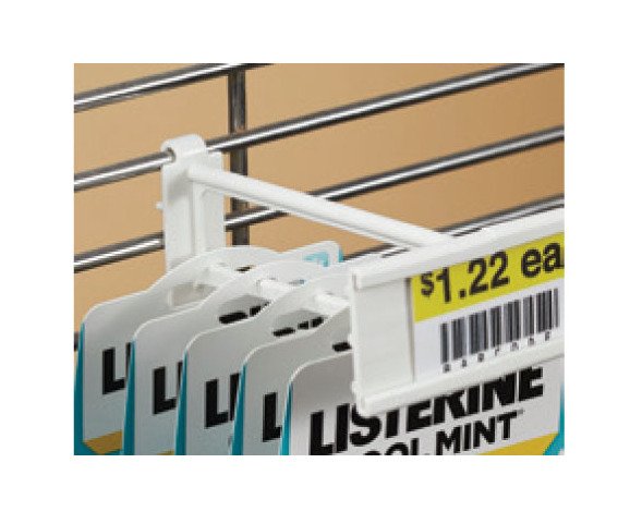 4" Stem Length Corrugated/Wire Combo Display Hook With "C" Channel - Glass Filled Nylon, White - Image 3