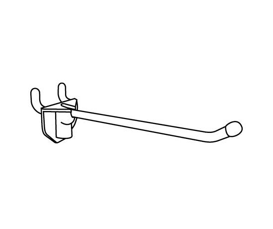 12" Single Prong Plastic Back Metal Pegboard Hook with 4 Gauge Wire - Image 2