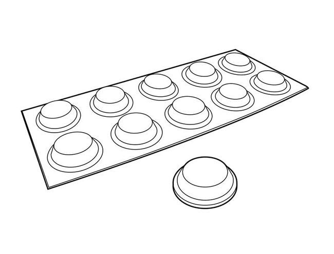 Polyurethane Bumper Buttons (Black, 1/2" OD, Pack of 200) - Image 2