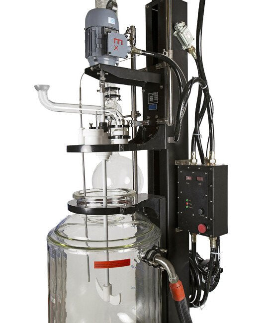 10 Liter (L) Capacity Double Jacketed Reactor with Explosion Proof Electric Lifting Motor - Image 5