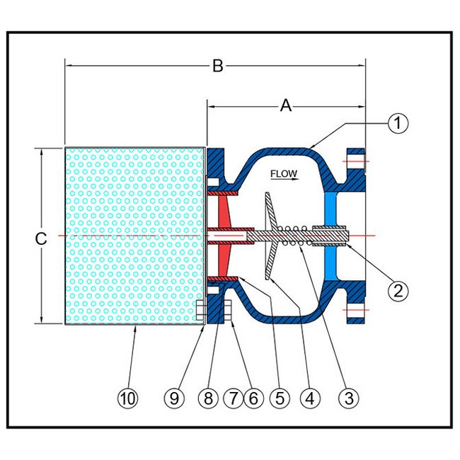 Sure Flow FV150SS 18" Cast Stainless Steel Silent Foot Valve with Flanged End - Image 2