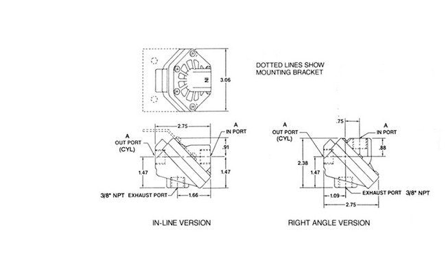 Rexroth Plastic Quick Exhaust Valve (Imperial, 1/4 Inch, In-Line) - Image 2