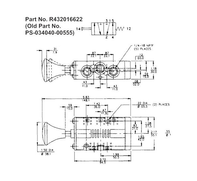 Aventics CD07 4-Way 2-Position Manual Operators - Image 2