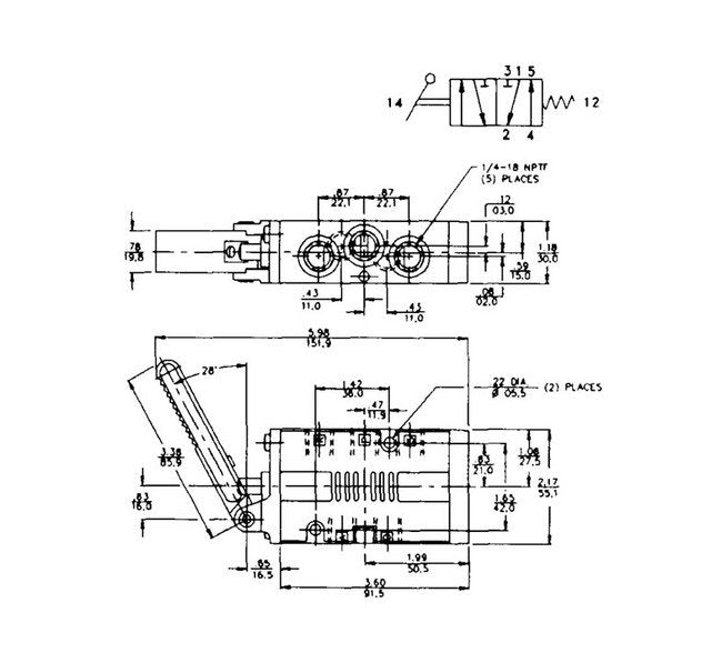 Aventics CD07 Paddle Spring Return Operators - Image 2