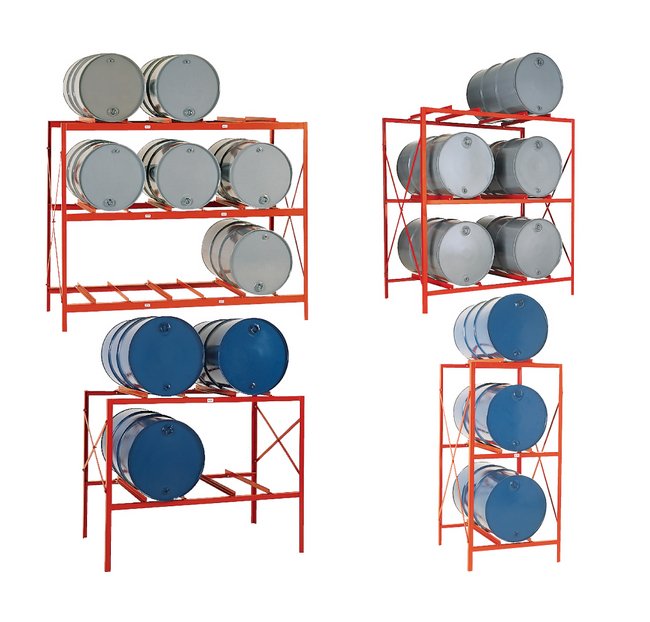 Heavy-Duty Drum Storage Rack - 60"W x 34"D x 48-1/2"H - Image 1