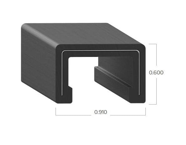 Uni-Grip 0.910in x 0.600in Edge Trim - Black Rubber, 70 Duro - Image 2
