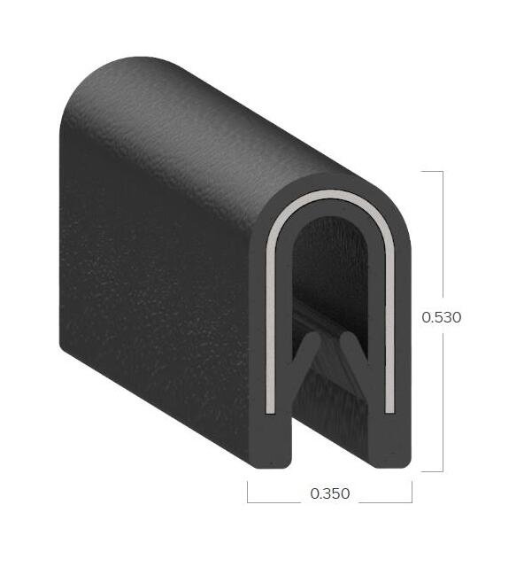 Uni-Grip PVC Edge Trim, 0.350" Width x 0.530" Height, Black - Agriculture Equipment - Image 2
