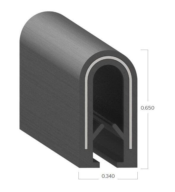 Uni-Grip 0.340" x 0.650" Edge Trim with 1.170" Stamped Steel Core - Image 2