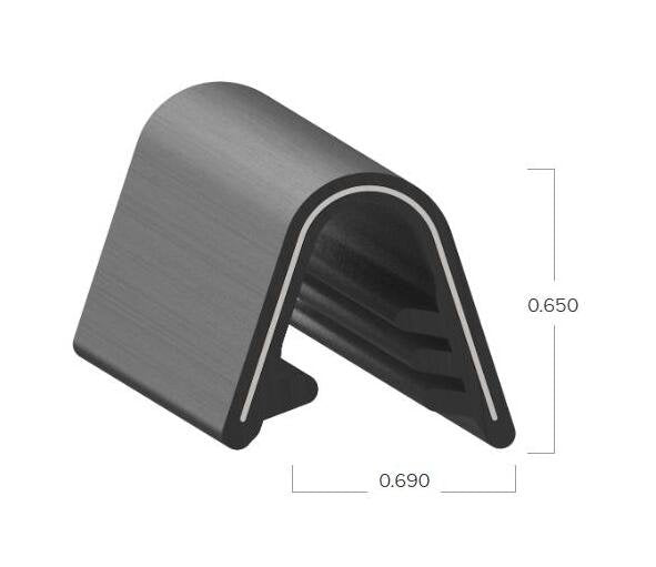 Uni-Grip 0.690" x 0.650" PVC Edge Trim with Stamped Steel Core - Image 2