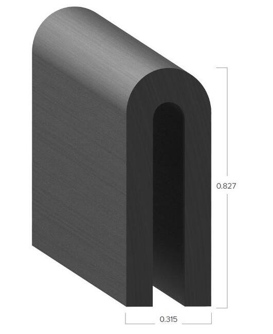 Uni-Grip 0.315" x 0.827" Rubber Edge Trim - Image 2