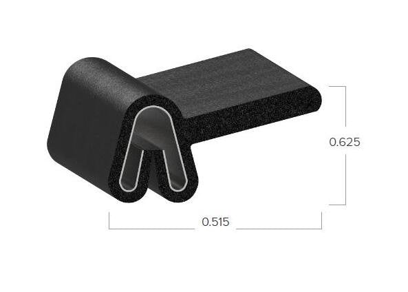 Uni-Grip 0.515" x 0.625" Rubber Edge Trim with SD-487 Spring Steel Core - Image 2