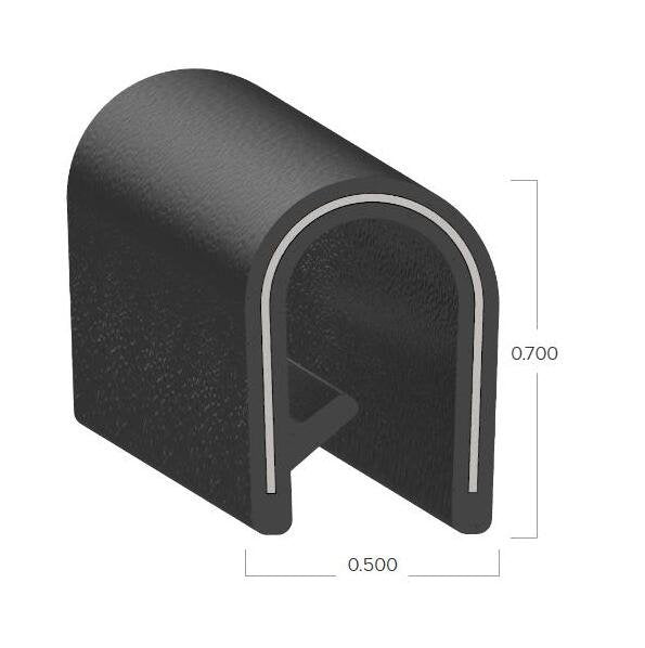 Uni-Grip 0.500" x 0.700" PVC Edge Trim with Steel Core - Image 2