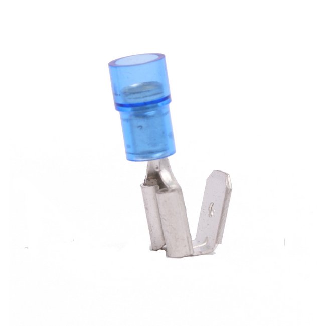 Nylon Fully Insulated Piggyback Connector, Blue, 16-14 AWG, .250 x .032 Tab, Pack of 100 - Image 1