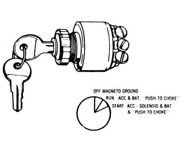 Marine Ignition Starter Switch with 'Push to Choke' Feature - Image 2