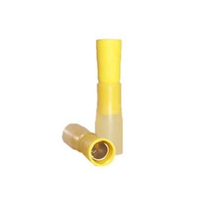 12-10 AWG Female Bullet Connector with .195 Tab Heat Shrink (Pack of 100) - Image 1