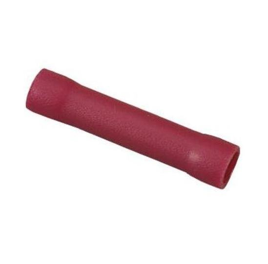 Red Vinyl Seamless Butt Connector 22-18 AWG - Image 1