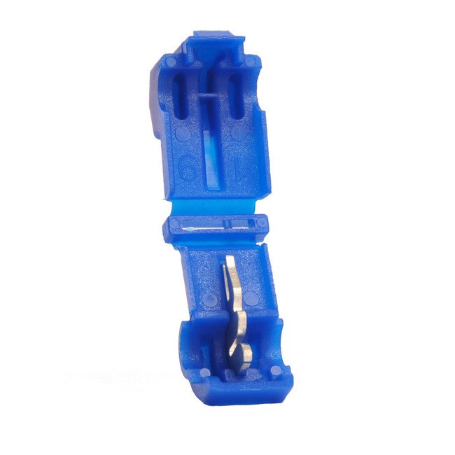 Blue 16-14 AWG T-Tap Connector Single Blade - Pack of 100 - Image 1