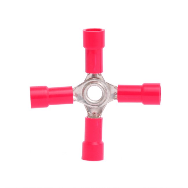 Vinyl Butted Seam 4-Way Connector for 22-18 AWG Wires - Image 1