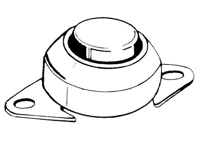 Nickel Plated Horn Button - Black, 2-1/8" Mounting Holes - Image 2