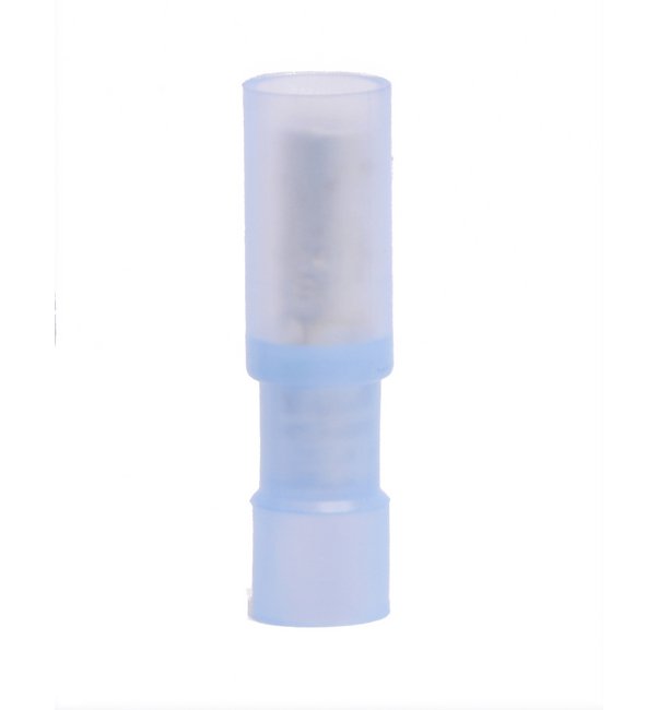 Blue Nylon Fully Insulated Female Bullet Connector (.157 Tab) 16-14 AWG - Pack of 100 - Image 1
