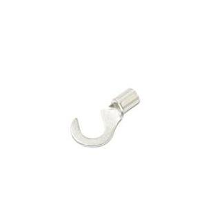 Non-Insulated Hook Terminal, 16-14 AWG, #6 Stud, Bare Butted Seam - Image 1