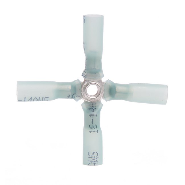 Blue 16-14 AWG 4-Way Connector Heat Shrink - Image 1