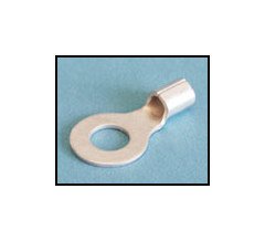 Non-Insulated Ring Terminal, 22-18 AWG, Stud Size #6 - Image 1