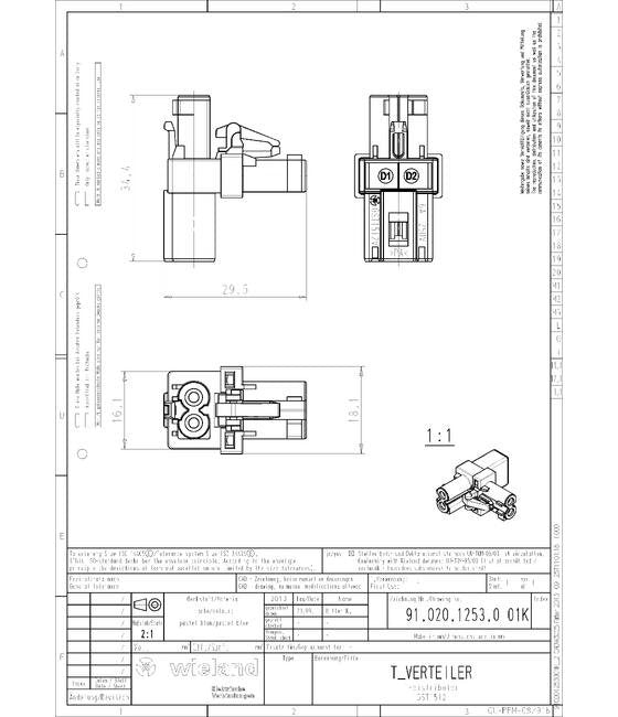 Wieland GST15I2V 2P1T Splitter - Image 2