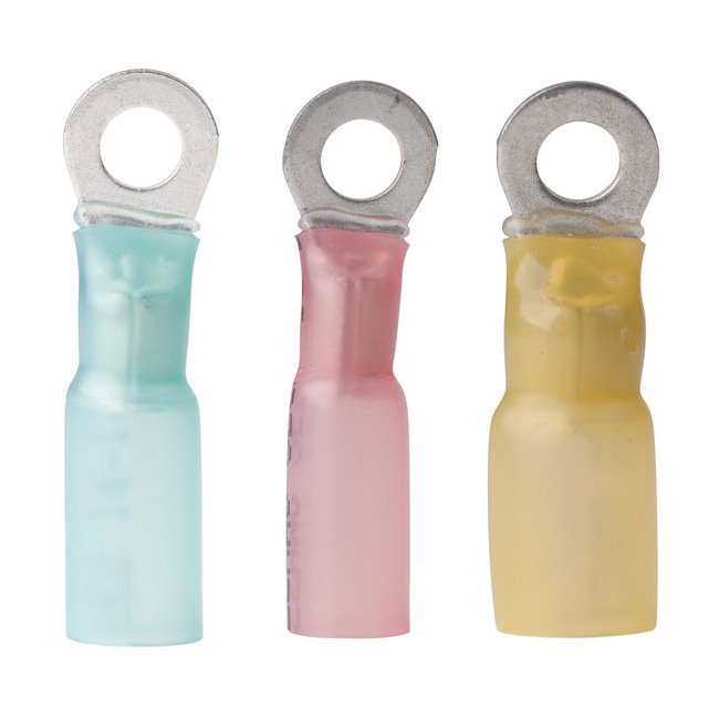 22-18 AWG Heat Shrink Ring Terminal (5/16 Stud) - Pack of 100 - Image 2