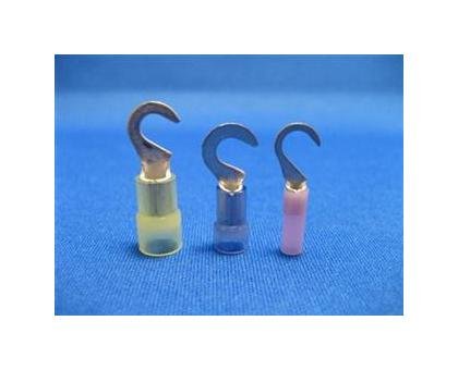 10-Pack Yellow Heat Shrink Hook Terminals, 12-10 AWG (#10 Stud) - Image 1