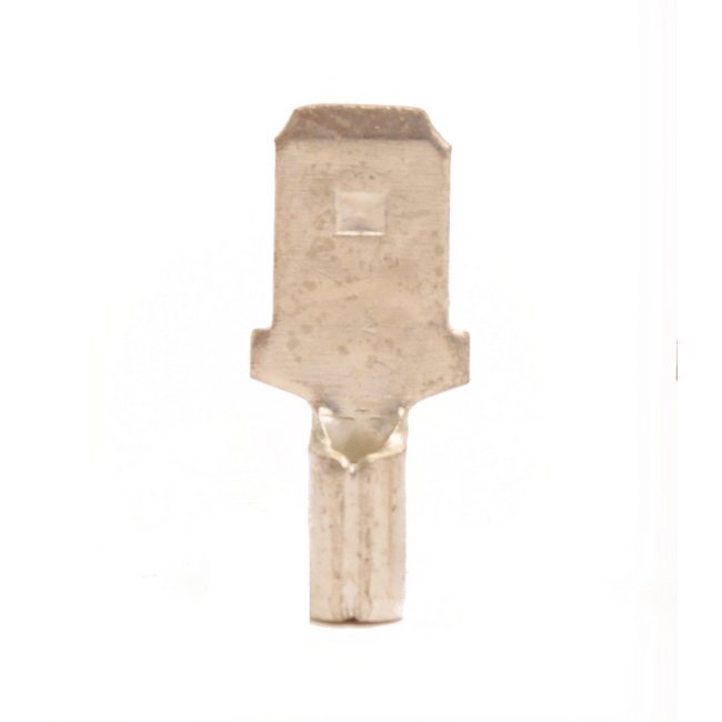 Male Quick Disconnect Terminal, 22-18 AWG (.250 x .032 Tab), Non-Insulated Brazed Seam - Image 1