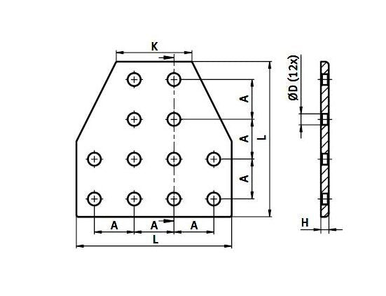 Enclosure Connection Plate Style 2 - 156mm - Image 2