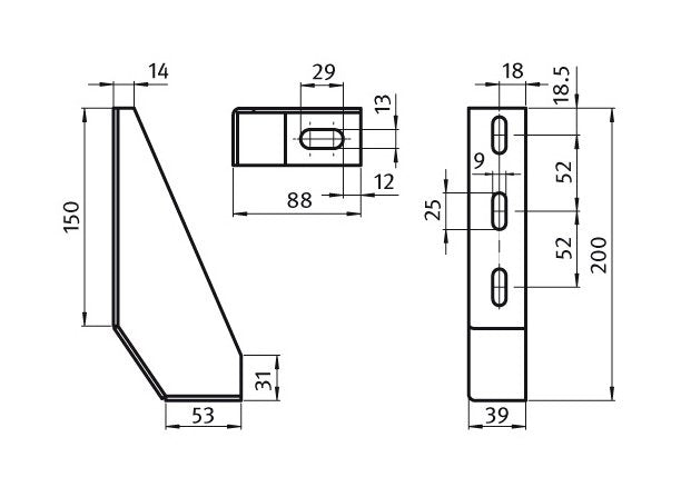Heavy-Duty Floor Bracket Profile 40 Steel - Image 3
