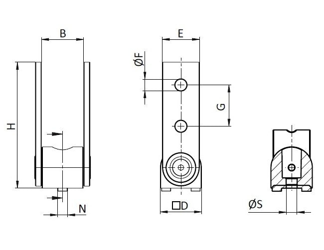 Industrial Pivot Joint with 1 Slot - Image 2