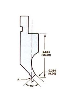 European Style Press Brake Standard Tooling Punch - Model 4102 - Image 1