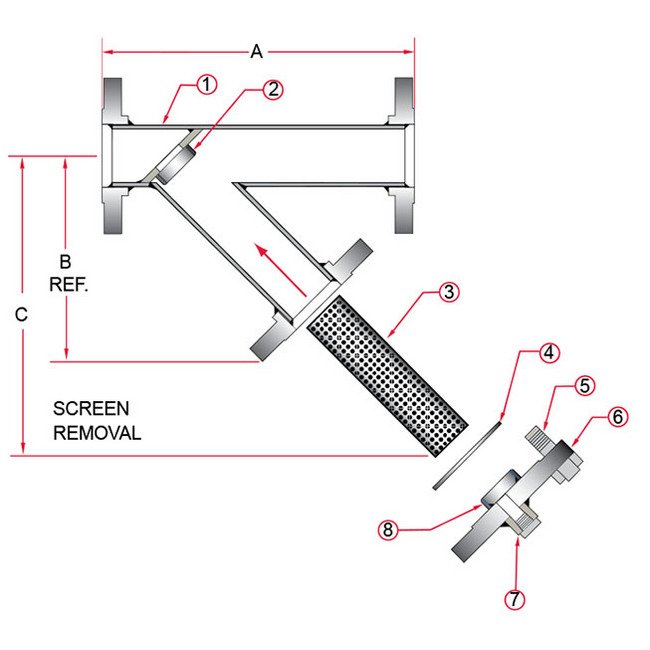 Sure Flow FW150 2 1/2 Inch Carbon Steel Fabricated Y Strainer - Image 2