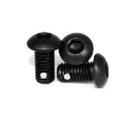 Alloy Nylon Pellet Black Oxide Button Socket Cap Screw, 3/8"-16x3/4" - Image 1