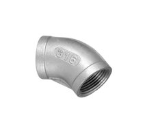 Stainless Steel High-Flow 45 Degree Elbow, 3/4 Inch Female Thread - Image 1