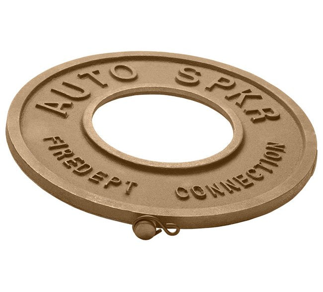 Seal Fast Brass Sidewalk Escutcheon Plates for Fire Protection - 4 Inches - Image 1